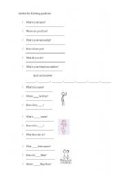English Worksheet: Preliminary Test
