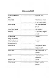 English worksheet: Business Ice Breaker