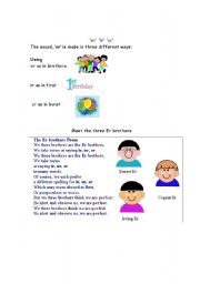 English Worksheet: Teaching spellings through a poem