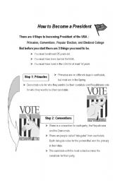 English Worksheet: How to Become a President