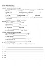 English Worksheet: PRESENT SIMPLE