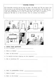 daily routine reading worksheet