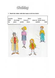 English Worksheet: Clothing