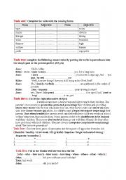 English Worksheet: general vocabulary and grammar revision