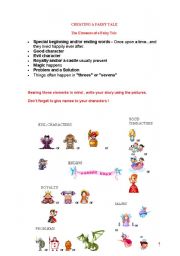 English Worksheet: creating a fairy tale