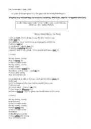 English Worksheet: Money, money, money (Song by Abba) - Part 2 (Teachers guide)