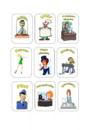 English Worksheet: Job Cards Set #1