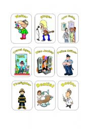 English Worksheet: Job Cards set #2