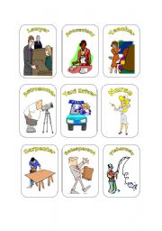 English Worksheet: Job Cards Set #3