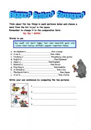 English Worksheet: bigger? better? stronger?