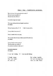 English Worksheet: Some / Any - Indefinite Pronouns.