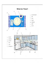 English Worksheet: Kitchen & place setting vocabulary