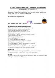 English Worksheet: Harry Potter and the Chamber of secrets III
