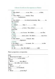 English worksheet: past simple revision