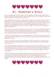 English Worksheet: St. Valentines Story
