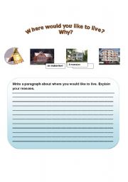 English worksheet: Where Woul dYou Like To Live? Why?