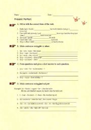 English Worksheet: Present Perfect Simple