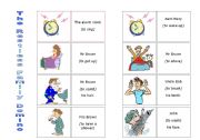 English Worksheet: The restless family dominoes 1-6