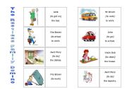 English Worksheet: The restless family dominoes 3-6