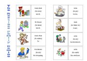 English Worksheet: The restless family donimoes 4-6