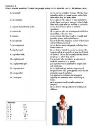 English Worksheet: Going to the doctors