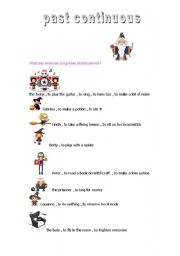 English Worksheet: what was everyone doing when Merlin arrived ?