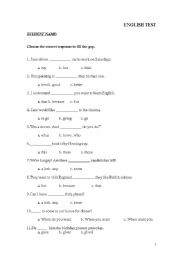 English Worksheet: Diagnostic Test