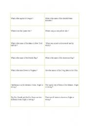 English worksheet: cards which can be used to play a board game