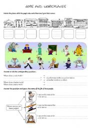 English Worksheet: jobs and workplaces