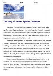 English Worksheet: Egypt