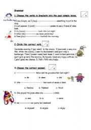 English worksheet: grammar and vocab  test