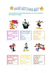 English Worksheet: HAVE GOT/HAS GOT