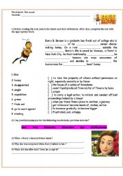 English Worksheet: Bee movie -  film activity