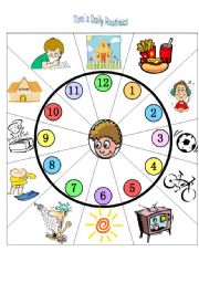 English Worksheet: Daily Routines / 2 pages