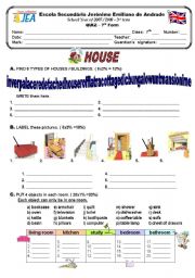 English Worksheet: House Quiz