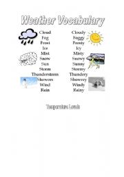 English worksheet: Weather