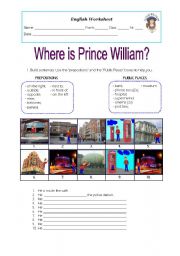 English Worksheet: Where is Prince William