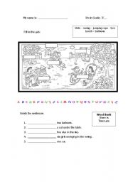 English Worksheet: on the playground