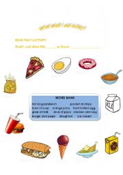 English worksheet: What Shall I Eat Today?