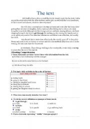 English Worksheet: daily routines