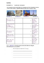 English Worksheet: Speaking : famous sites 