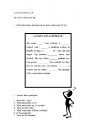 English worksheet: to be- review