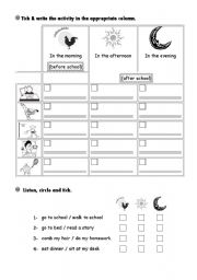 English worksheet: series of activities 