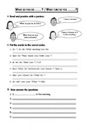English worksheet: series of activities