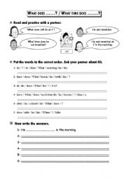 English Worksheet: series of activities