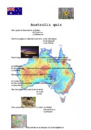 English Worksheet: Australia quiz (follow up for Australia facts)