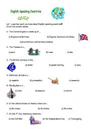 English Worksheet: English Speaking countries