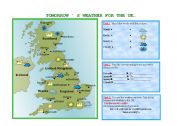 English Worksheet: Tomorrows weather for the UK...