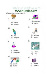 English worksheet: lessons