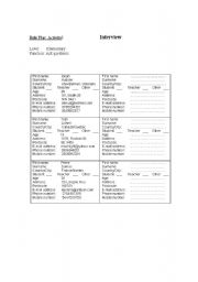English worksheet: Role Play activity: Interview